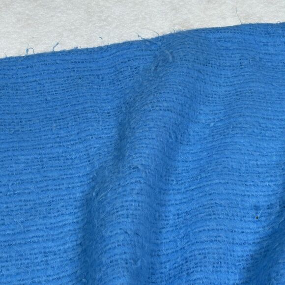 Vintage Satin Edge Blanket Bedspread Blue Waffle Weave Full Size 84 X 86 Soft - Picture 9 of 12